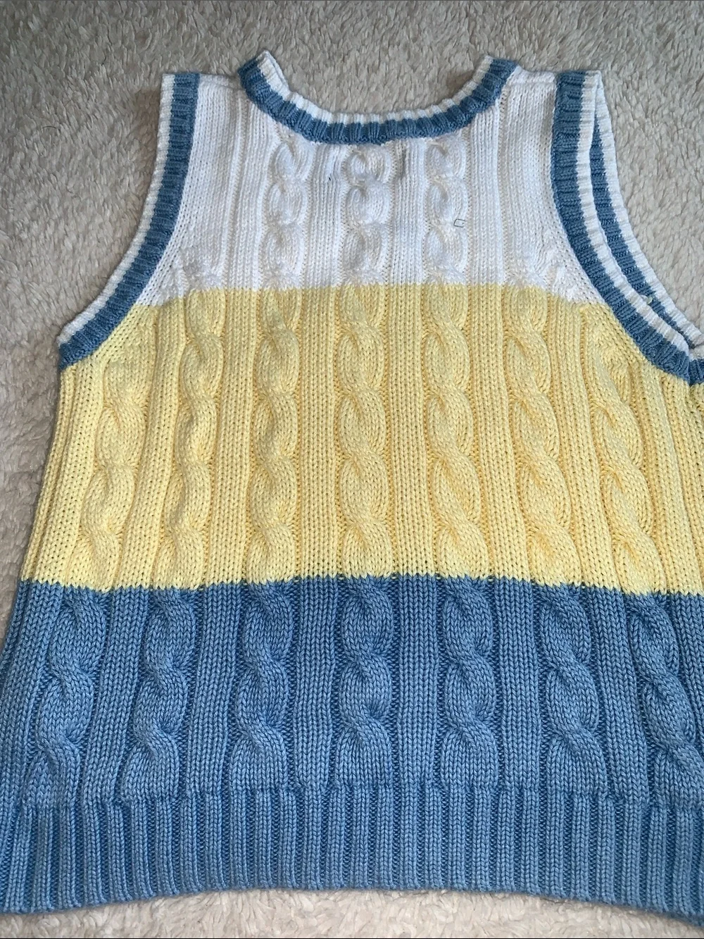 Children’s Place Blue & Yellow Sweater Vest 24M EUC